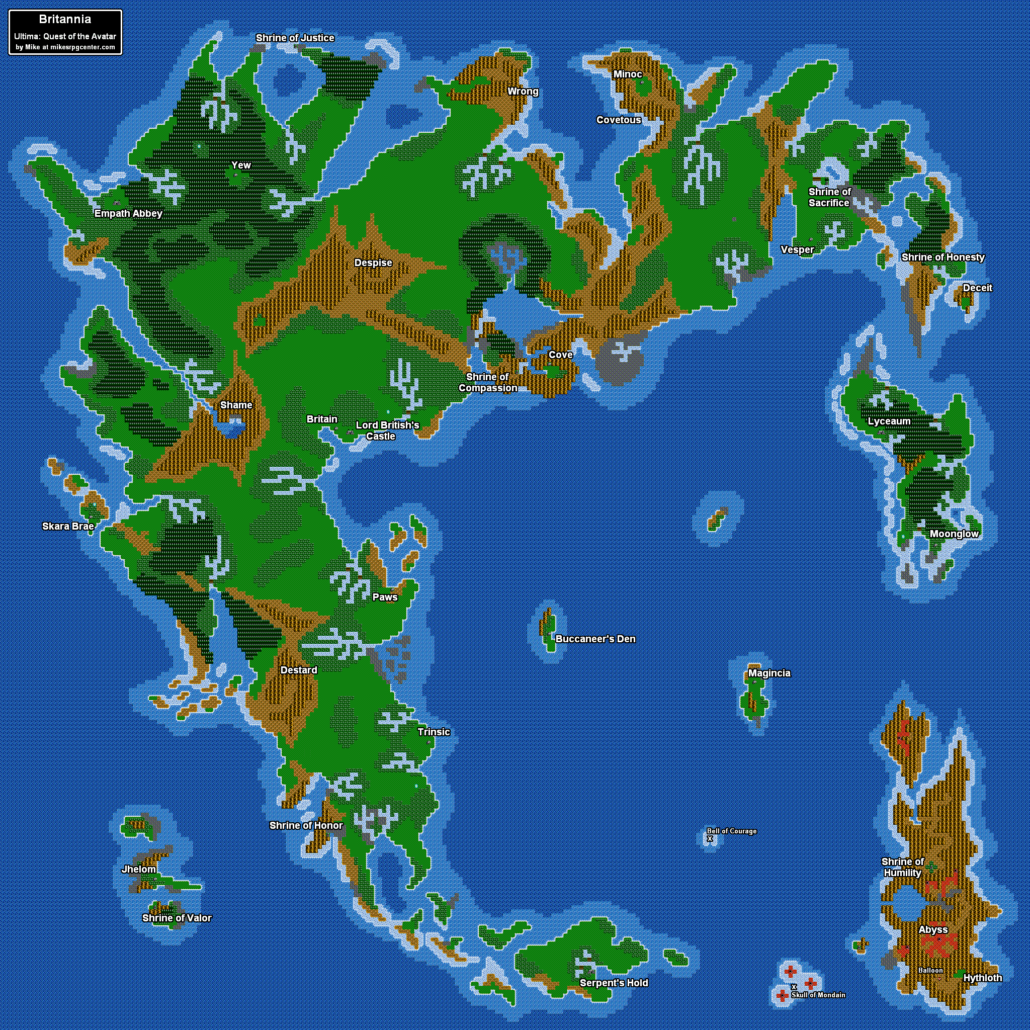 ultima 4 quest of the avatar map